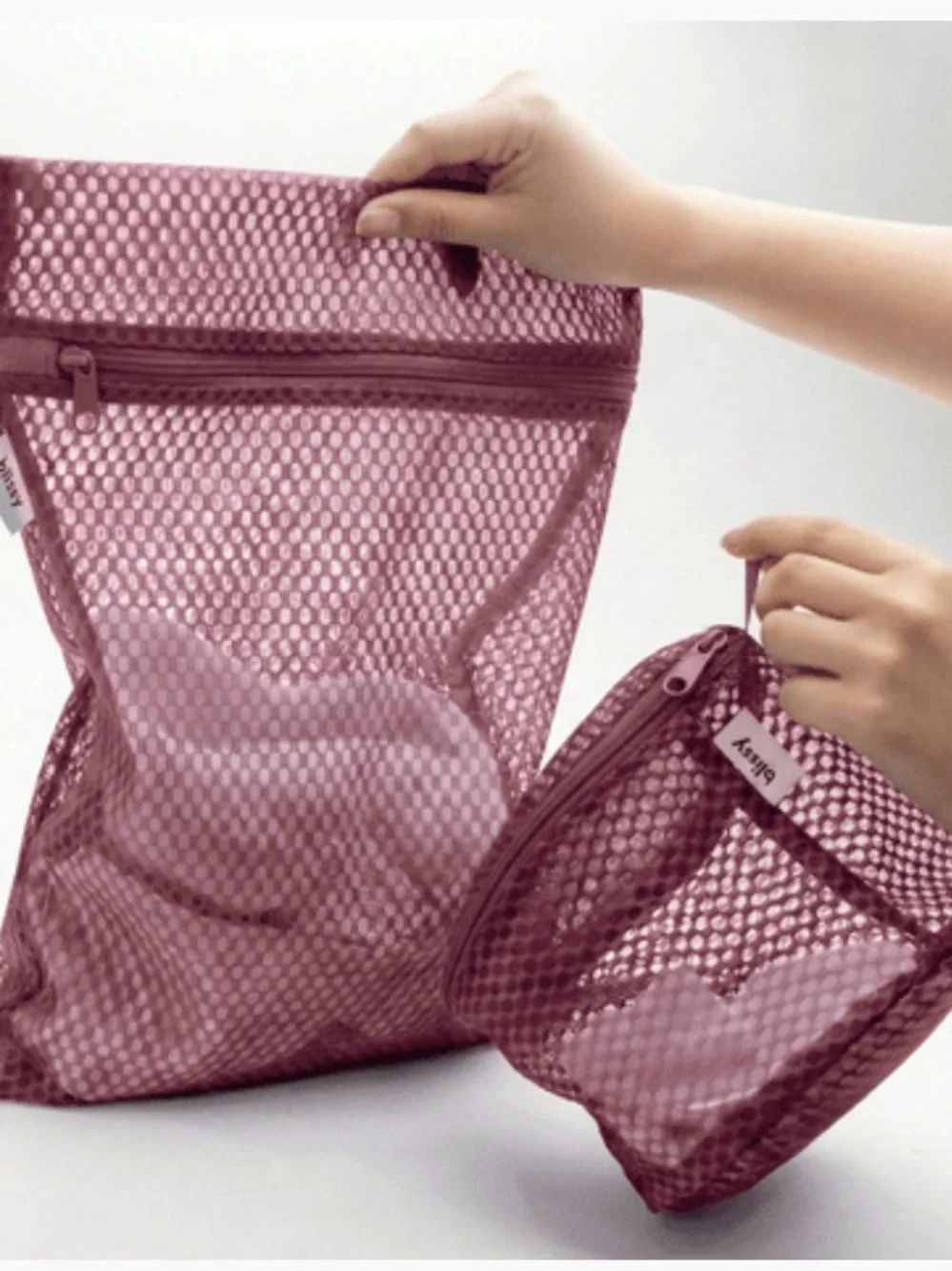 Blissy 3-Piece Mauve Garment & Accessory Storage Set/Wash Bags
